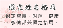 選定姓名格局：